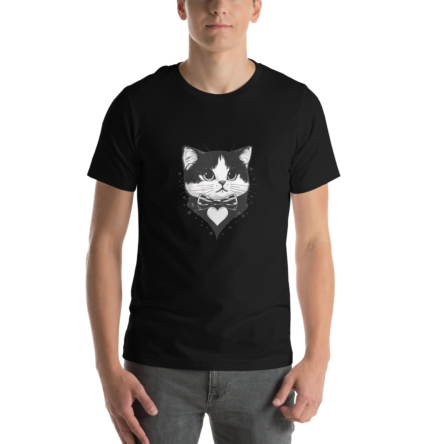 ユニセックスTシャツ - Cute Gentleman Cat