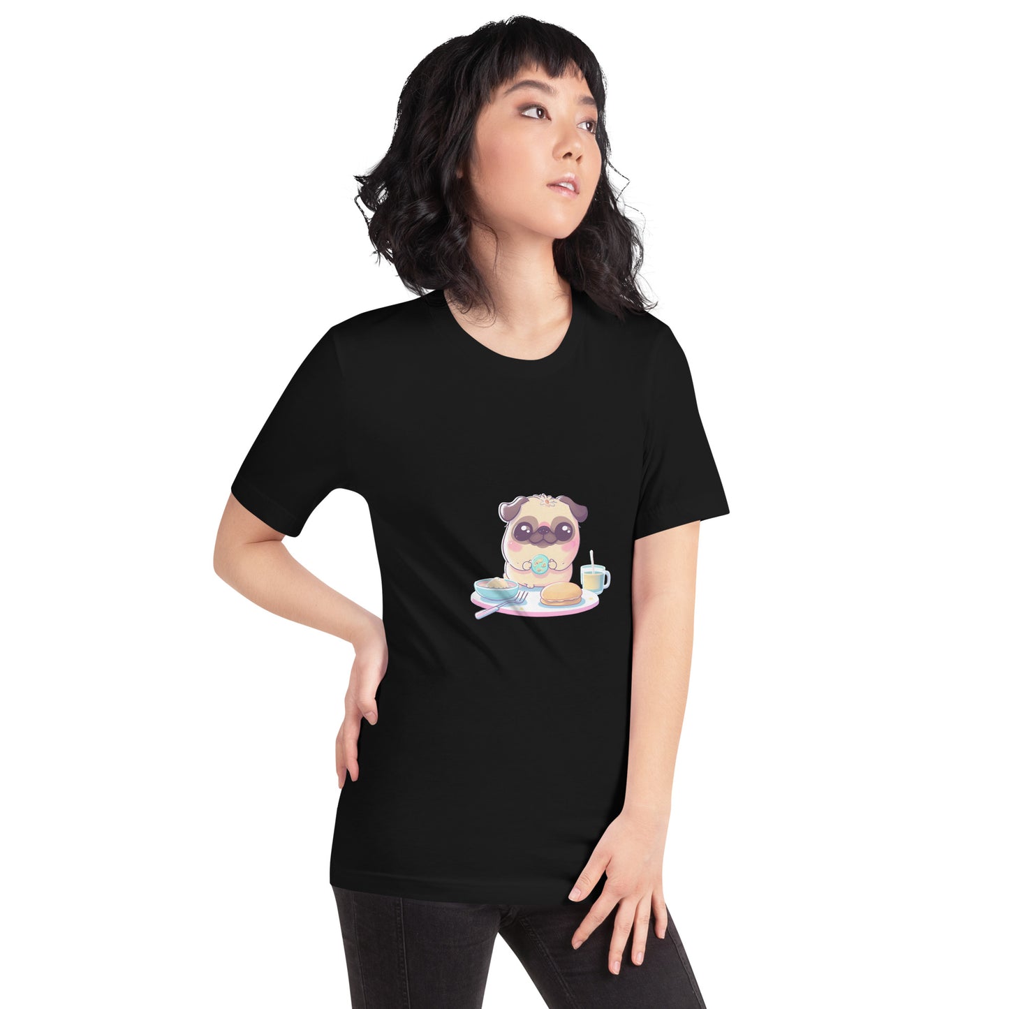 ユニセックスTシャツ - Breakfast Pug