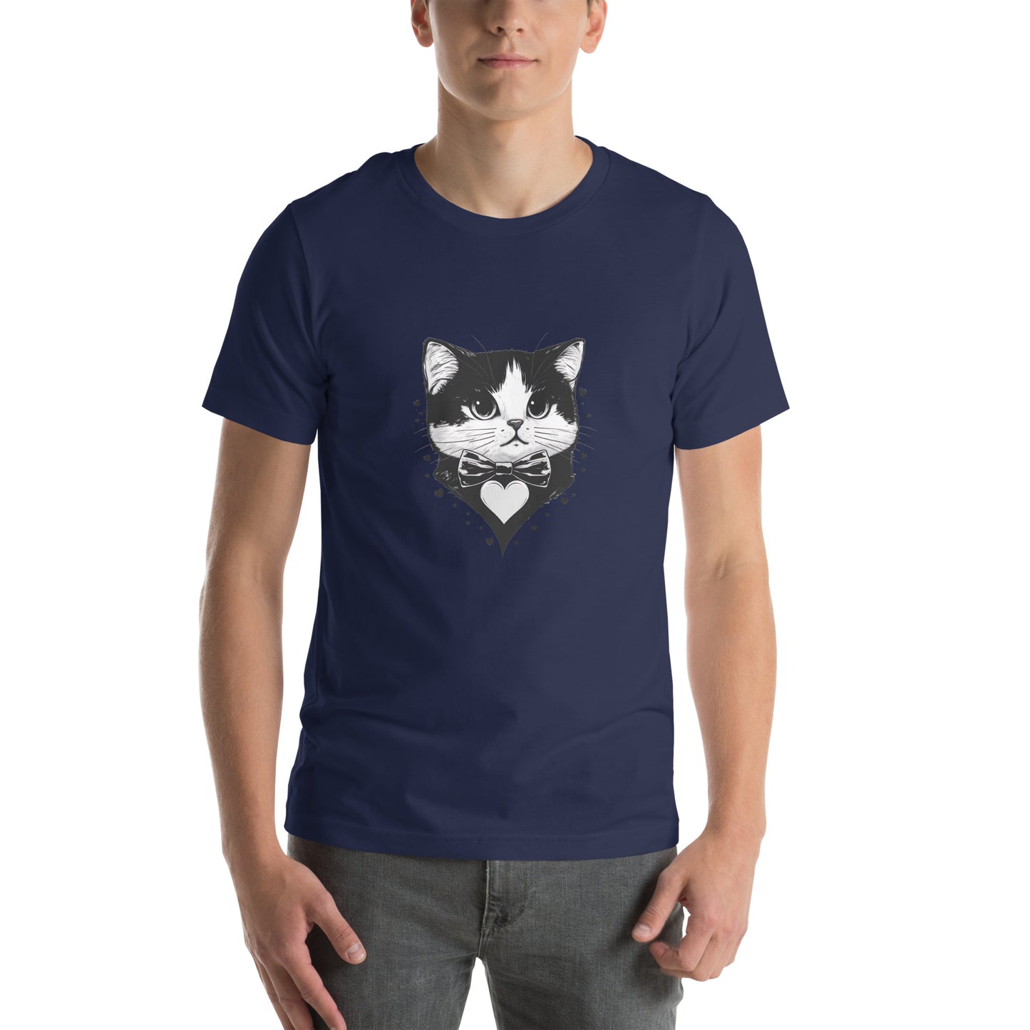 ユニセックスTシャツ - Cute Gentleman Cat