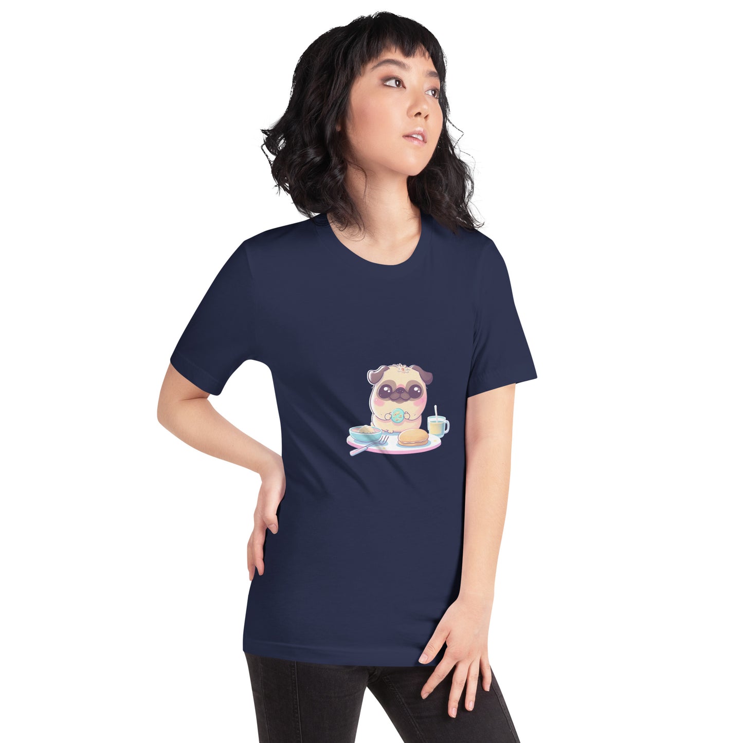 ユニセックスTシャツ - Breakfast Pug