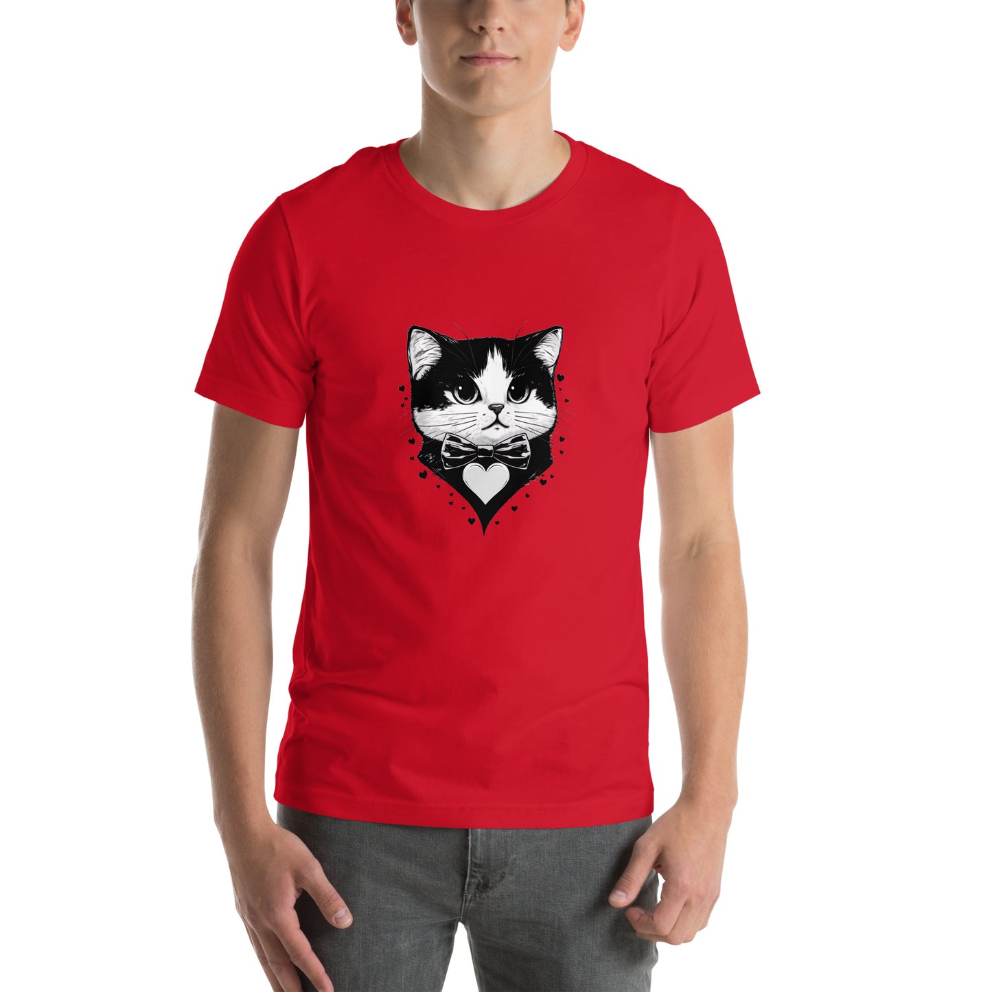 ユニセックスTシャツ - Cute Gentleman Cat