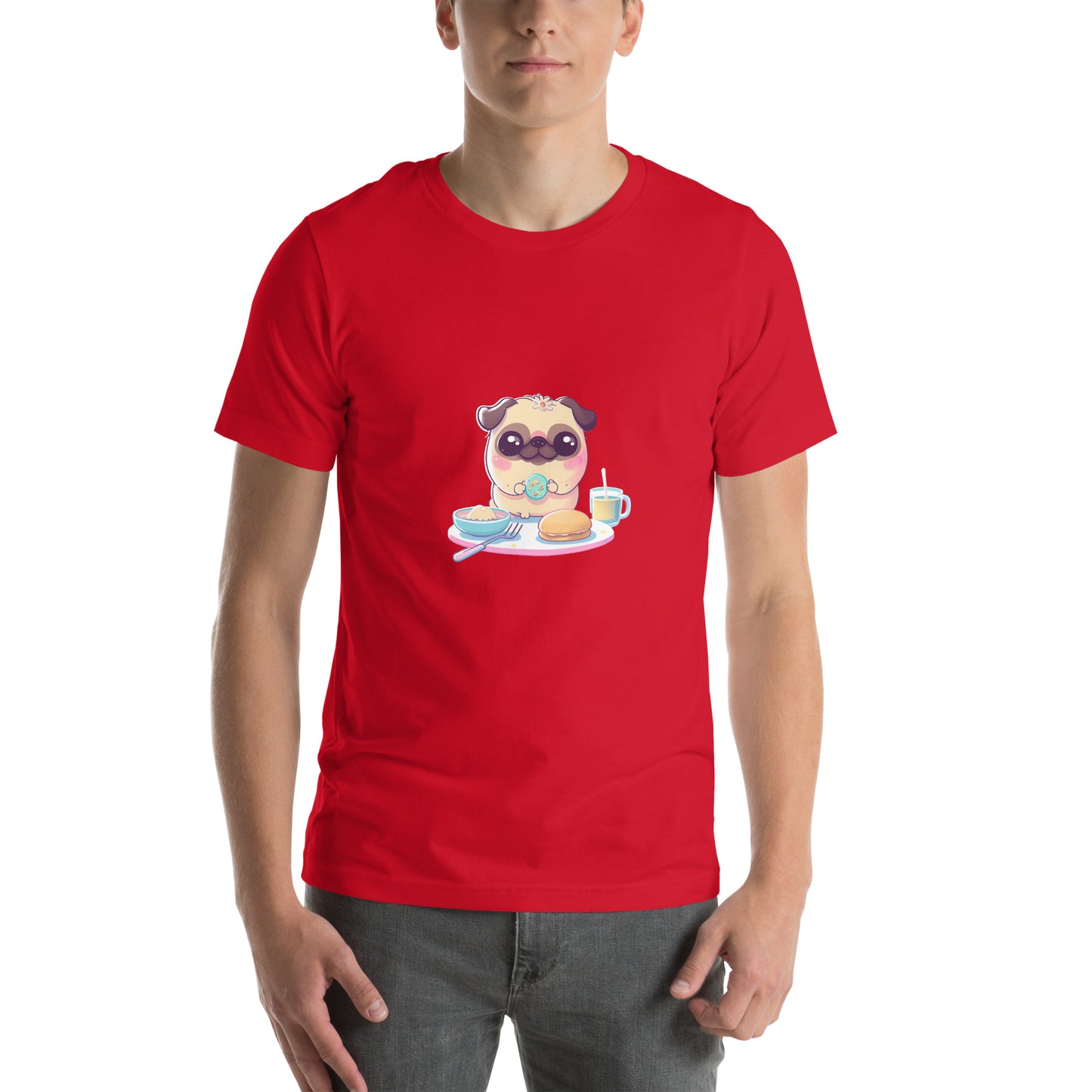 ユニセックスTシャツ - Breakfast Pug