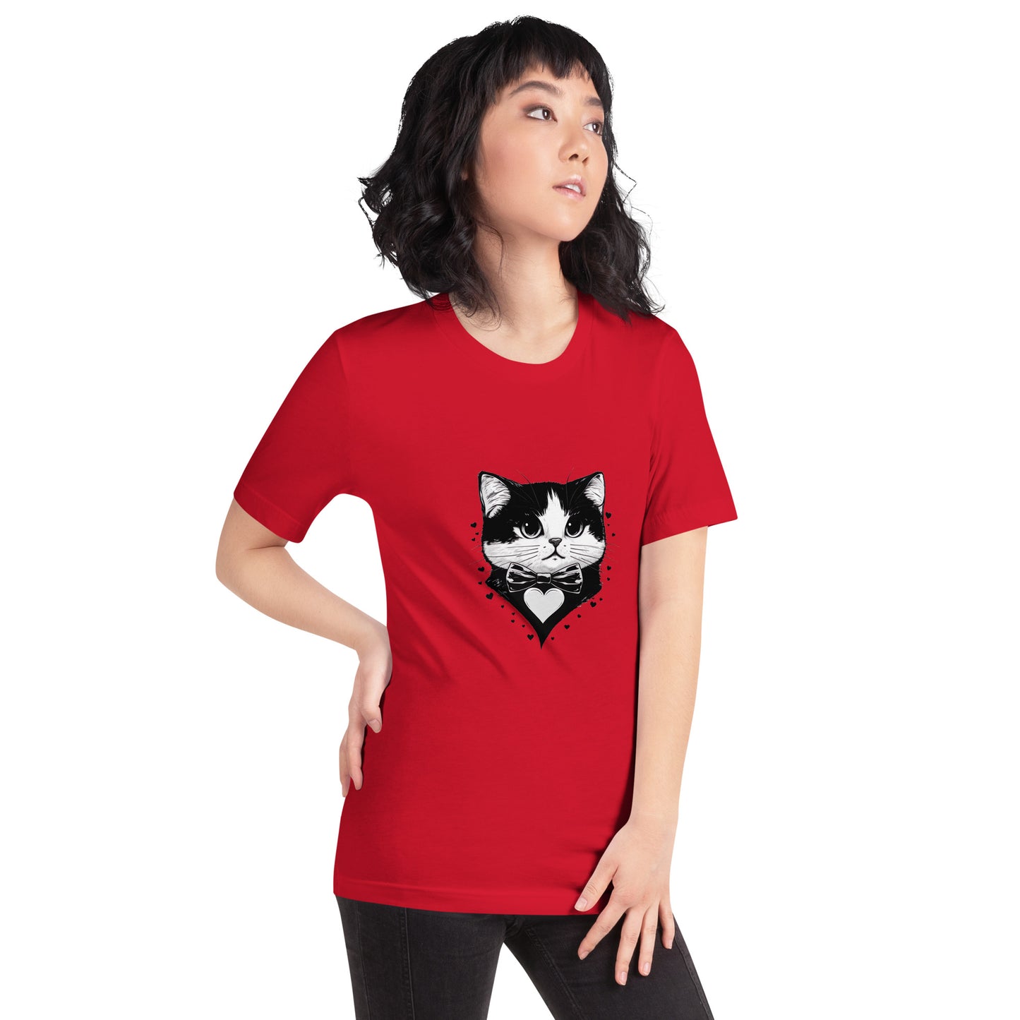 ユニセックスTシャツ - Cute Gentleman Cat