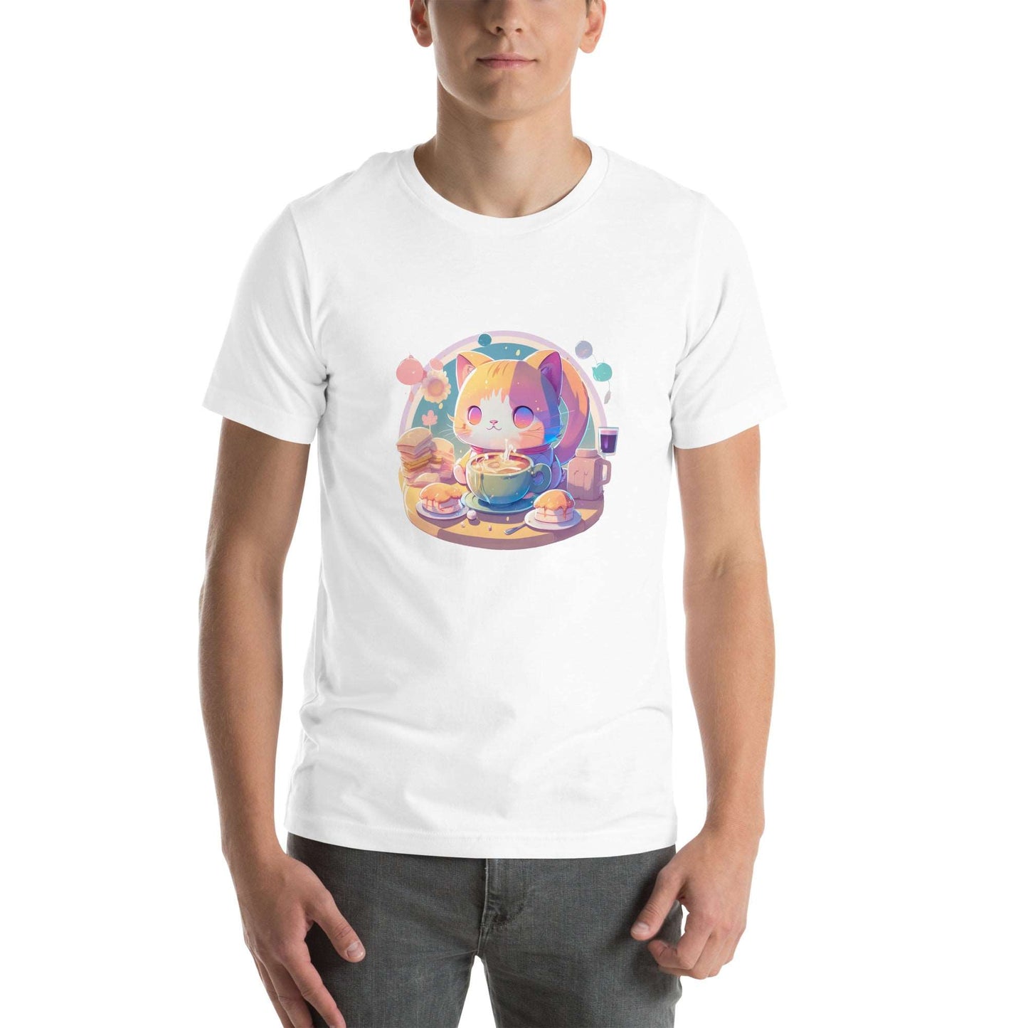 ユニセックスTシャツ - Breakfast Cat