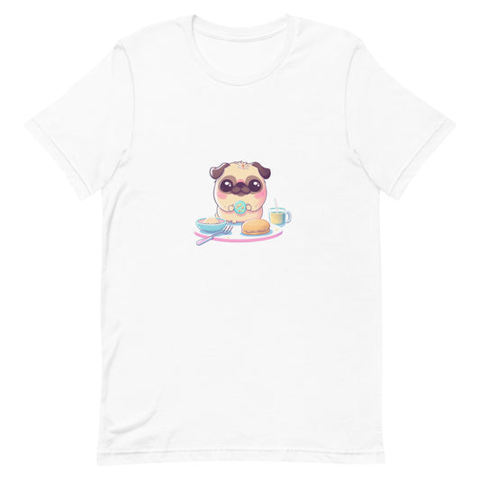 ユニセックスTシャツ - Breakfast Pug