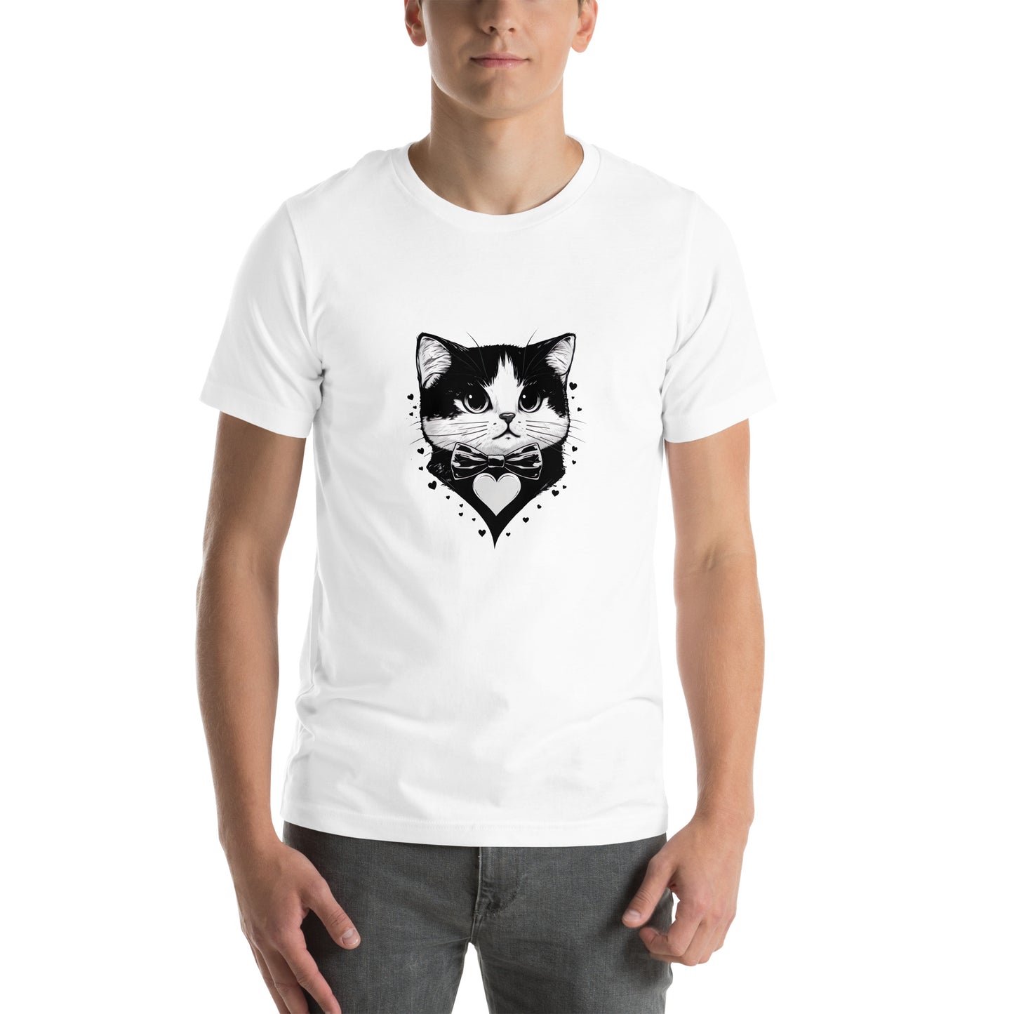 ユニセックスTシャツ - Cute Gentleman Cat